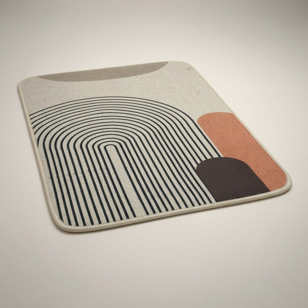 Mid-Century Arch Print Anti-Slip Mat – Neutral & Terracotta 3