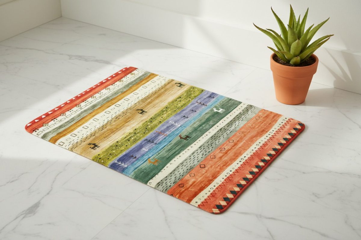 The Gabbeh Stripe Water Absorbent Bath Mat — Sunrise Palette 4