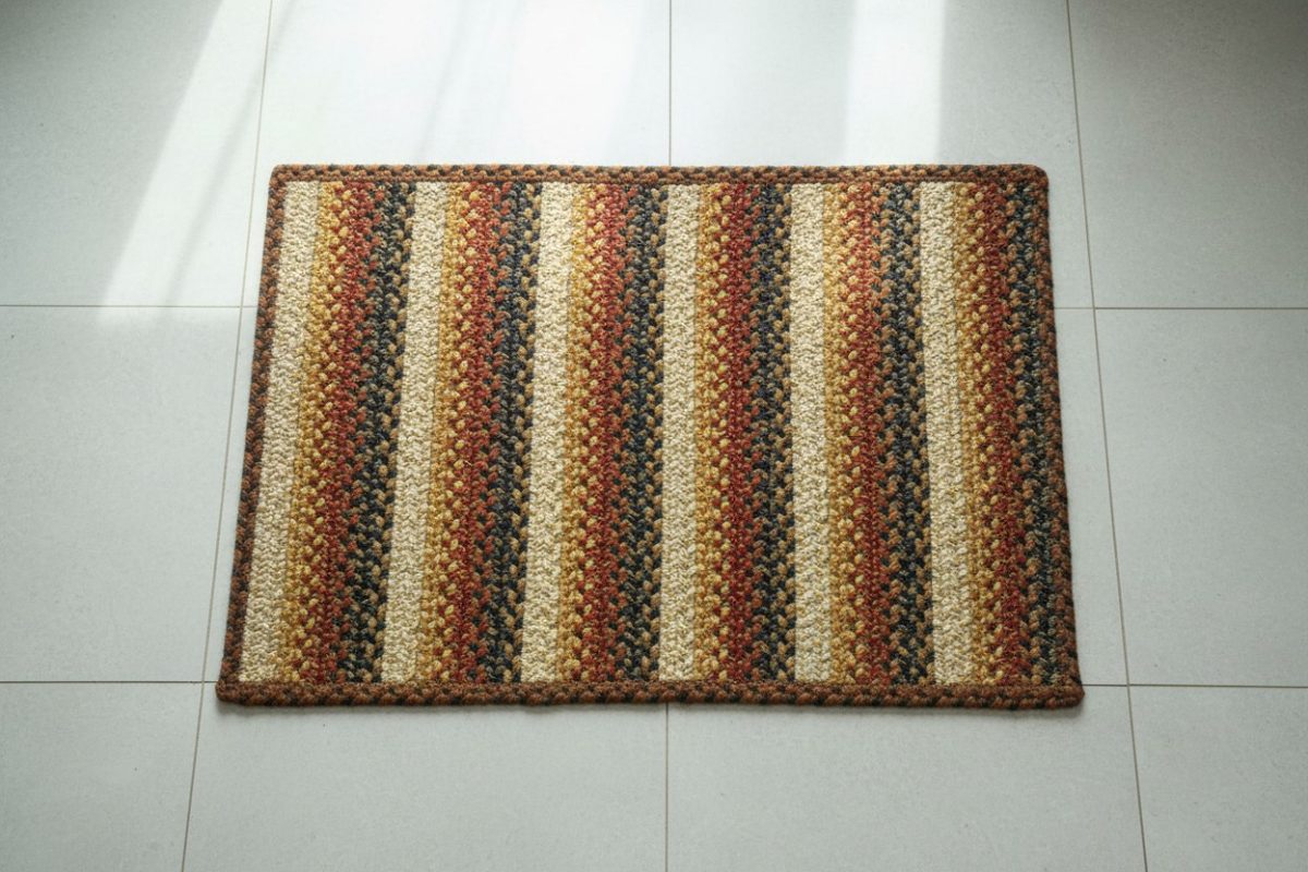 Braided Striped Mat – Multicolour Earth Tones 2