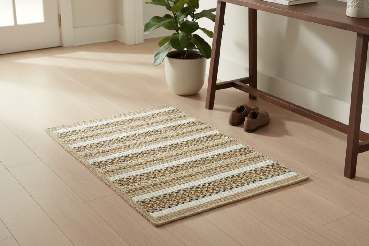Woven Striped Mat – Natural Jute Tones 5