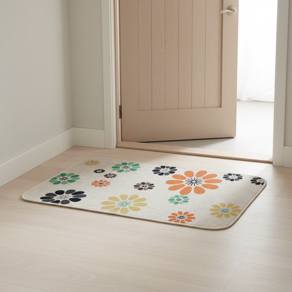 Retro Daisy Print Anti-Slip Mat – Multicolour 5