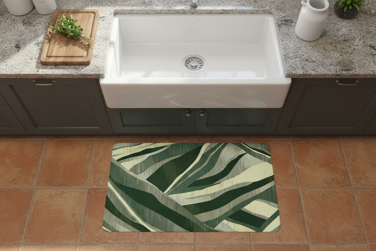 Abstract Currents Printed Mat — Sage & Forest 3