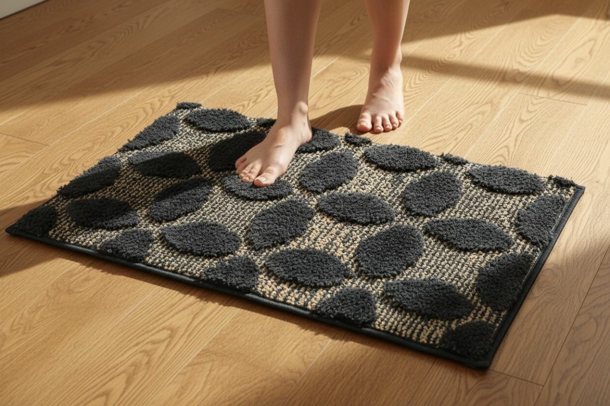 Charcoal Petal Tufted Bath/Door Mat 4