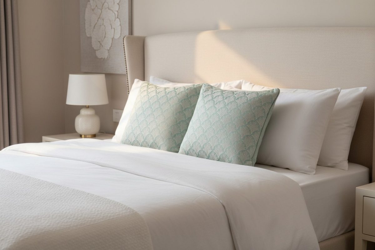 Woven Scallop Jacquard Square Cushion Cover – Sage Green 4