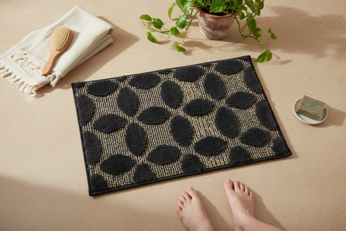 Charcoal Petal Tufted Bath/Door Mat 5