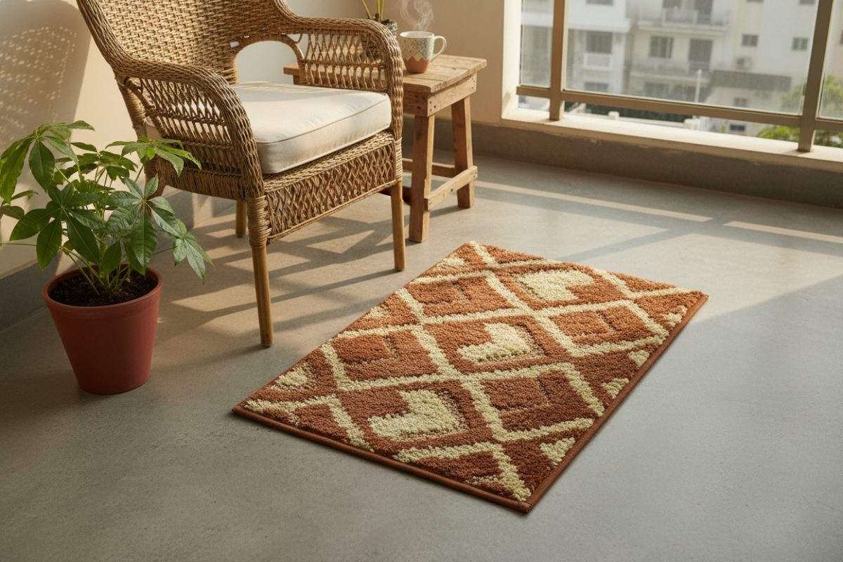 The Trellis Bath/Door Mat — Terracotta & Cream 5