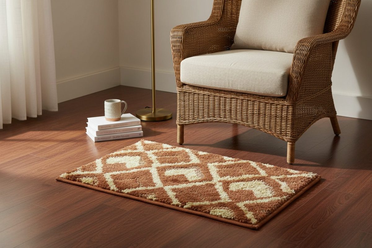 The Trellis Bath/Door Mat — Terracotta & Cream 3