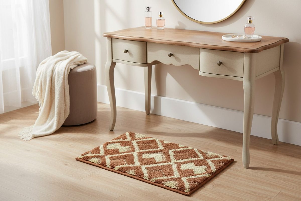 The Trellis Bath/Door Mat — Terracotta & Cream 4