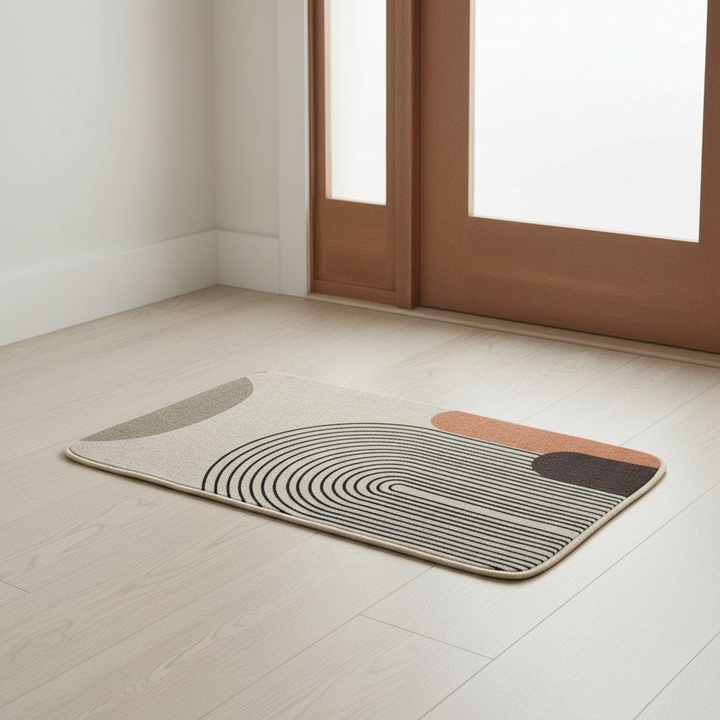 Mid-Century Arch Print Anti-Slip Mat – Neutral & Terracotta 4