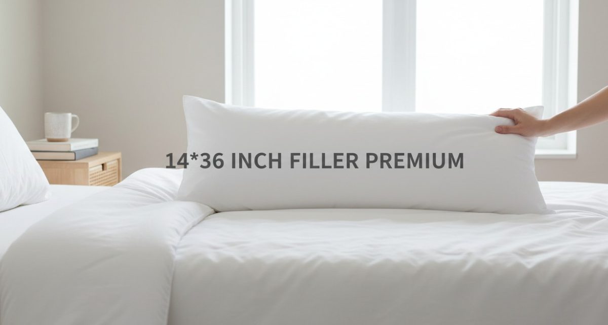 Premium Rectangular Lumber Cushion Filler Insert - 14x36 Inch - Polyester Fill Pillow Stuffer 1