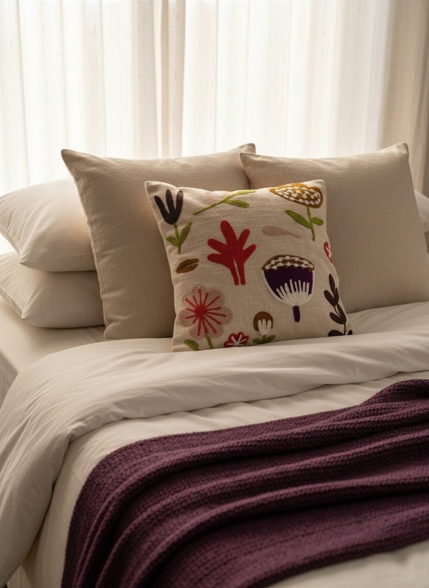 Abstract Multi Color Boho Cushion Cover — 16x16 Inches 4