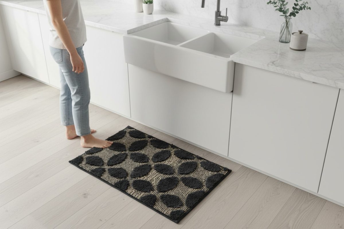 Charcoal Petal Tufted Bath/Door Mat 3