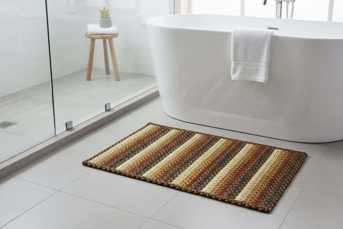 Braided Striped Mat – Multicolour Earth Tones 3