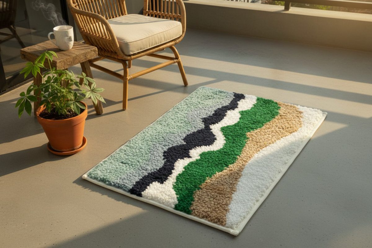 Rolling Hills Tufted Bath/Door Mat — Multi 4