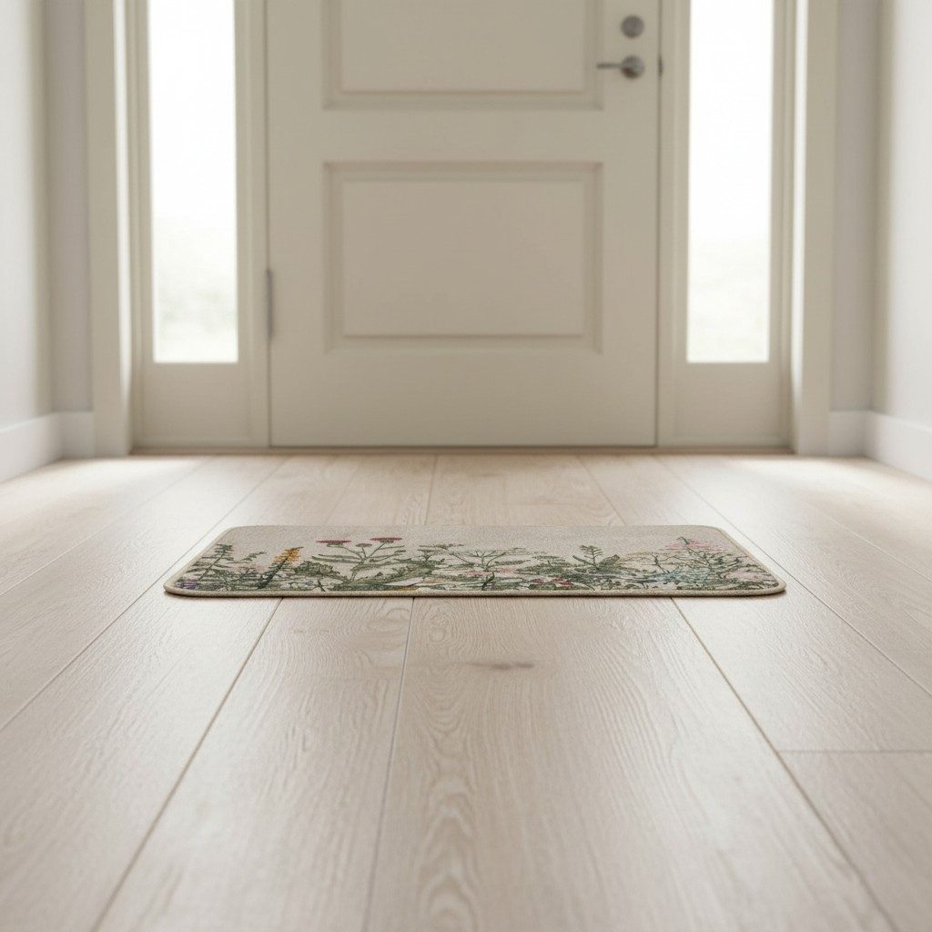 Botanical Wildflower Print Anti-Slip Mat – Natural & Multicolour 3